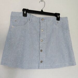 American Eagle Low Rise A Line Skirt Blue Striped Stretch NWT - 18